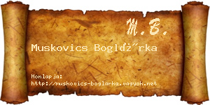 Muskovics Boglárka névjegykártya